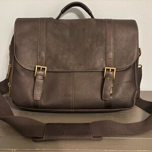 Samsonite Columbian Leather Flap-Over Messenger Bag